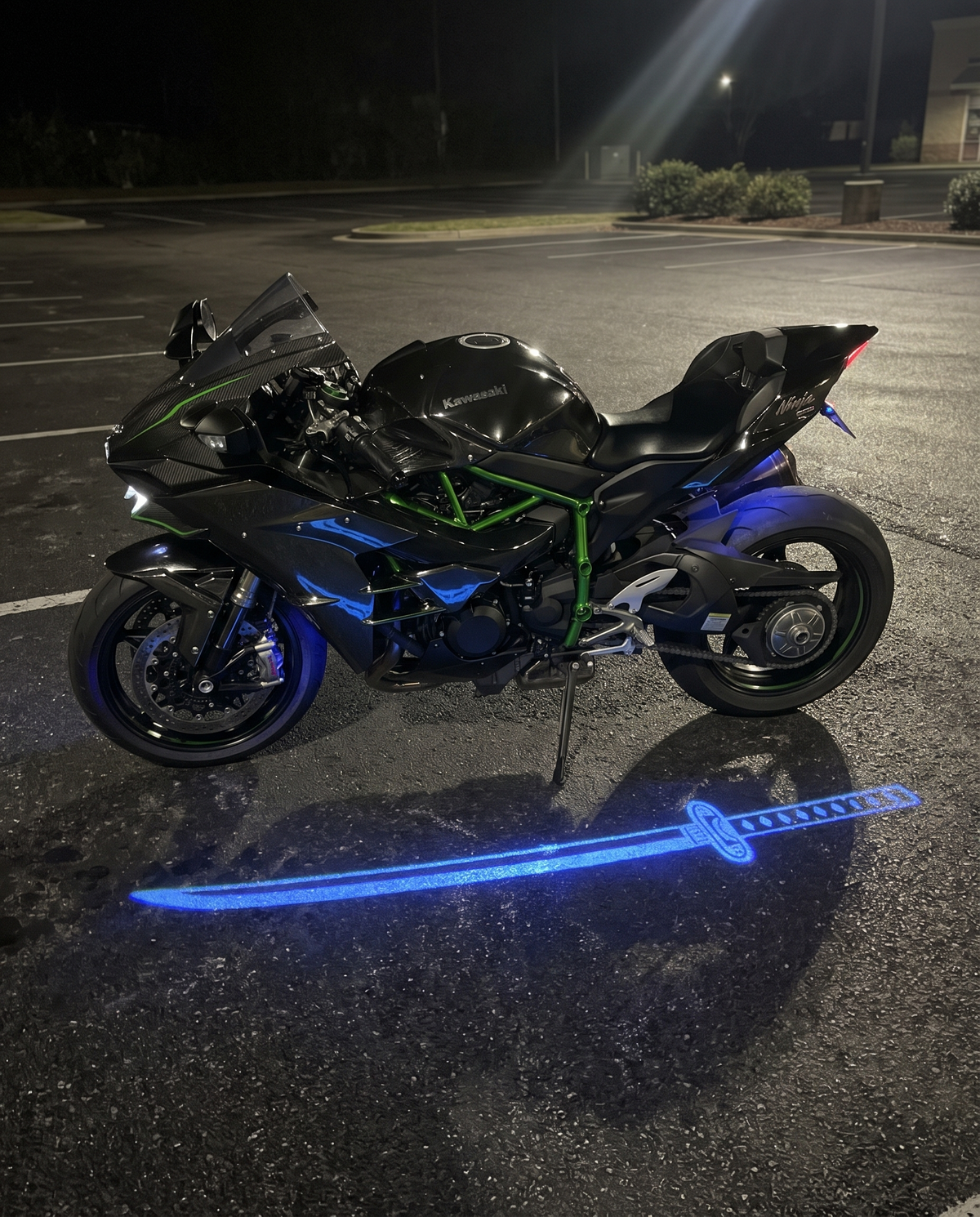 KataGlow blue katana light projection